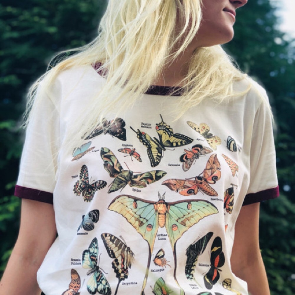 Butterfly Ringer Tee